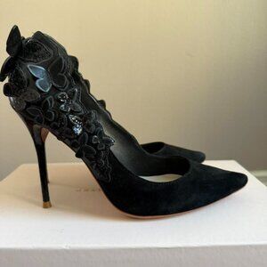 SOPHIA WEBSTER BLACK HARMONY BUTTERFLY HEELS - SIZE 36.5